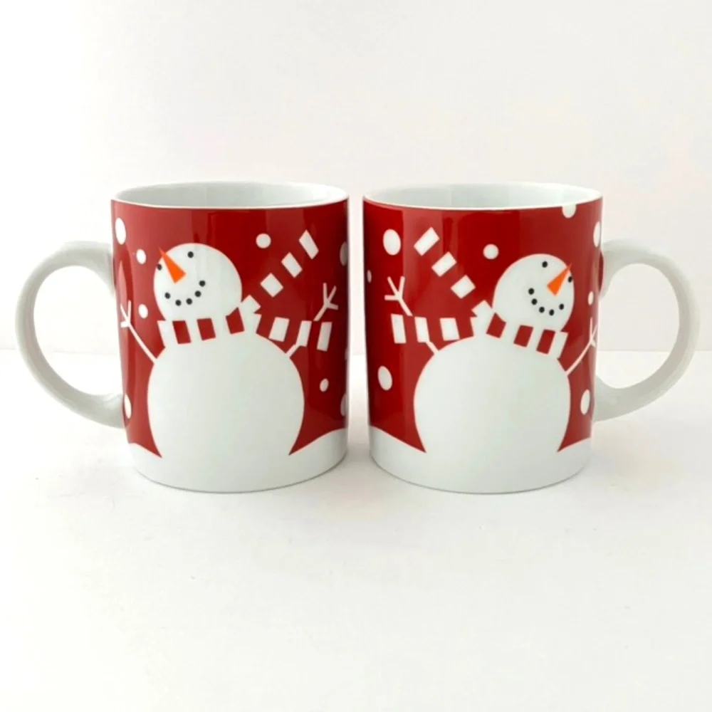 Two Snowman Mugs by CRATE & BARREL 2006-2007